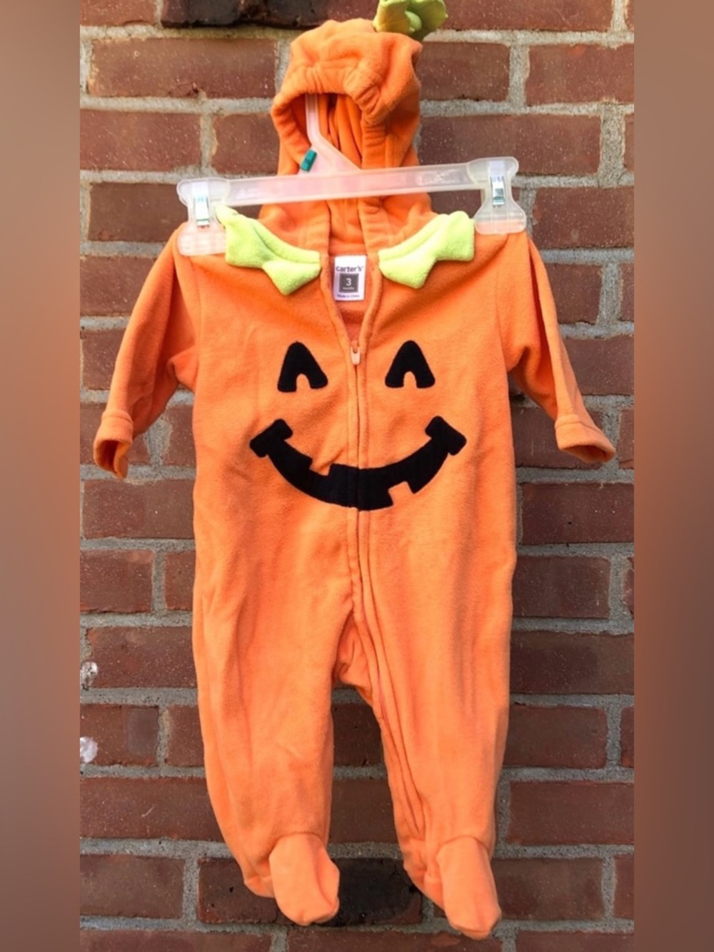 Carter’s Pumpkin Halloween Hooded Costume Sleeper Size 3M